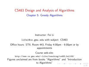 CS483 Design and Analysis of Algorithms