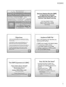 Microsoft PowerPoint - AACP EMR 2012 Presentation 6 13