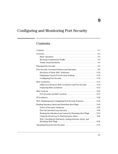 Configuring and Monitoring Port Security