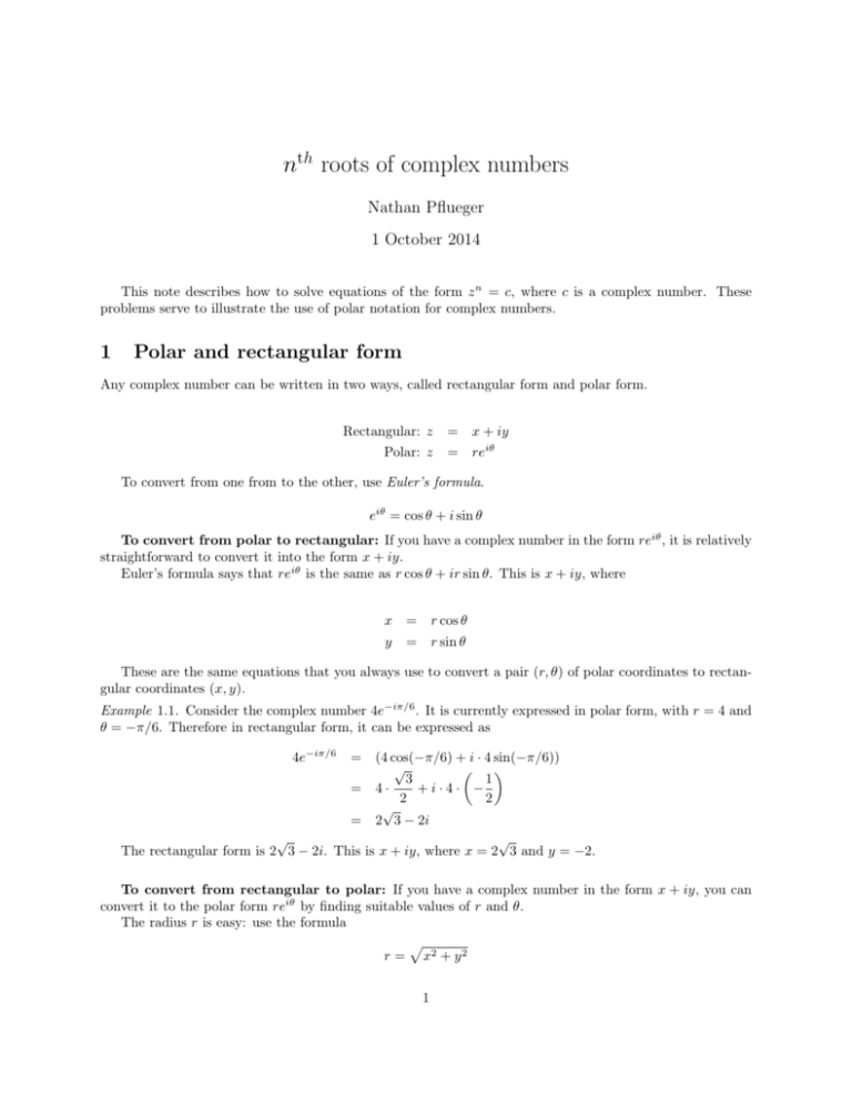 nth-roots-of-complex-numbers