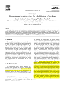 Biomechanical considerations for rehabilitation of the knee