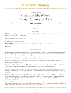 Oprah and Elie Wiesel: Living with an Open Heart