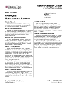 Chlamydia: Questions and Answers Schiffert Health Center