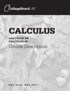 CALCULUS AB - Rocky River City Schools