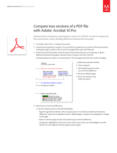 Compare two versions of a PDF with Acrobat XI Pro