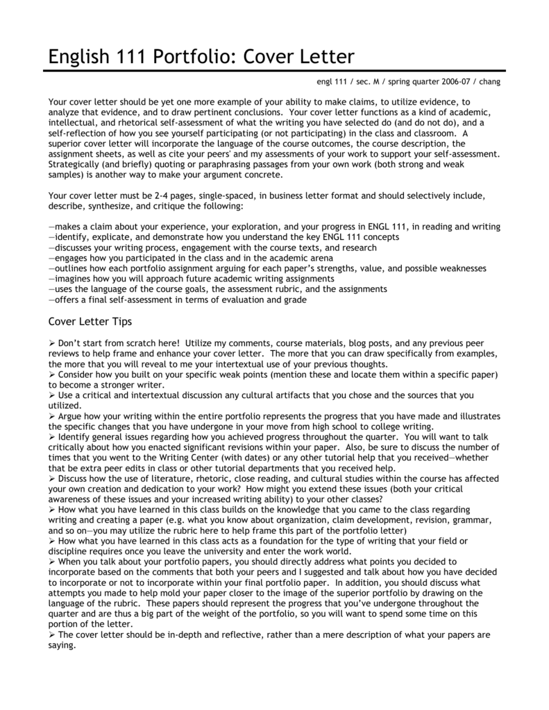 9 Sample Writing Portfolio Cover Letter Simple Cover Letter