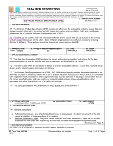 Software Product Specification (SPS)