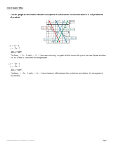 Use the graph to determine whether each system is consistent or