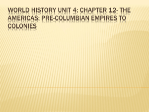 World History Unit 4: Chapter 12- The Americas: Pre