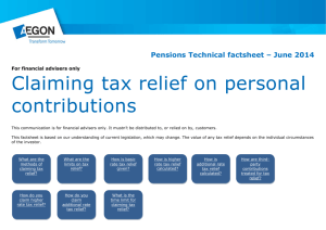 Claiming tax relief on personal contributions