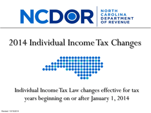 2014 Individual Income Tax Changes
