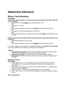 Abdominal Infections Biliary Tract Infections