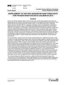 Supplement to the pre-season return forecasts for Fraser River