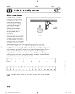 Unit 9: Family Letter - Everyday Mathematics