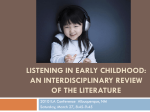 Listen.org: Listening in Early Childhood: an Interdisciplinary Review