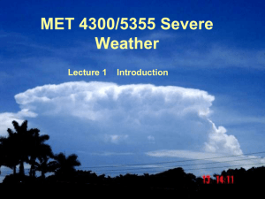 Lecture 1: Introduction on severe weather