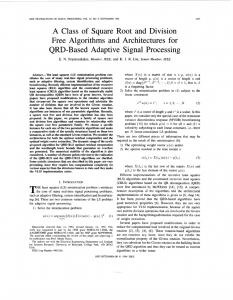 A class of square root and division free algorithms and architectures