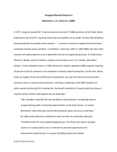 Thurgood Marshall Dissent in Richmond v. J.A. Croson Co. (1989) In