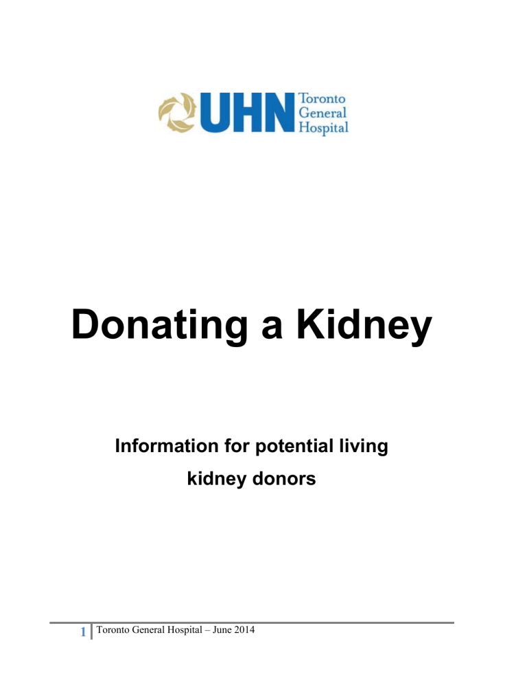 Donating a Kidney the University Health Network