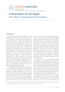 A Government for the People: The value of representative democracy