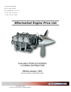 Aftermarket Engine Price List - Piper Generalvertretung Germany AG
