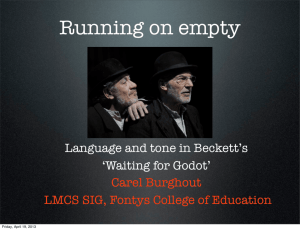 Language and tone in Beckett's 'Waiting for Godot' Carel Burghout