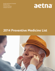 2014 Preventive Medicine List