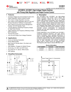 UCC28910, UCC28911 High-Voltage Flyback