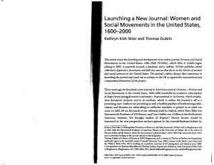 Launching a New Journal - Center for the Historical Study of Women