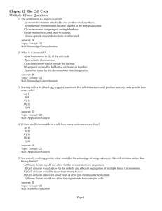 Chapter 12 The Cell Cycle Multiple-Choice Questions