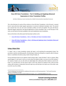 Cisco IOS Voice Translations – Part 3