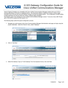 H.323 Gateway Configuration Guide for Cisco Unified
