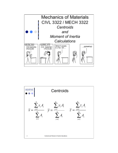 Centroid and Moment of Inertia Calculations