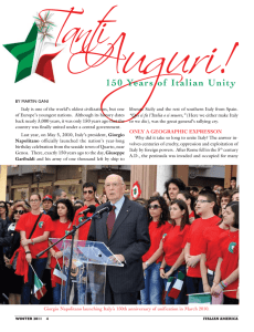 150 Years of Italian Unity - Order Sons of Italy in America