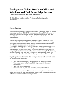 Deployment Guide: Oracle on Microsoft Windows and Dell