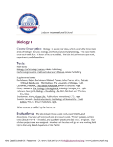 Biology 1 - Judson International School