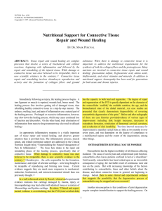 Nutritional Support for Connective Tissue Repair and Wound Healing