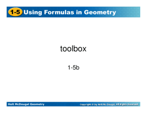 1_5 Using Formulas in Geometry