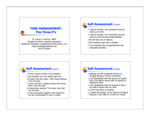 TIME MANAGEMENT: The Three P's Self