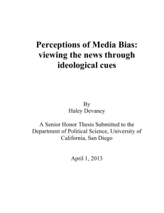 Perceptions of Media Bias - Department of Political Science