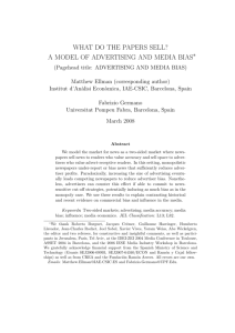 what do the papers sell? a model of advertising and media bias