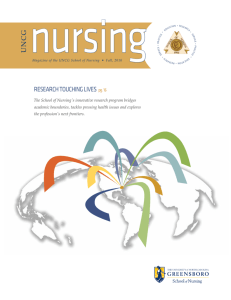 UNCG REsEaRch touching LivEs pg. 16 - School of Nursing