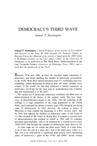democracy's third wave - University of Oklahoma