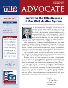 Improving the Effectiveness of Our Civil Justice System