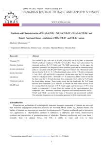 1 Synthesis and Characterization of N(C2H5)4 TiF5 , N(CH3)4