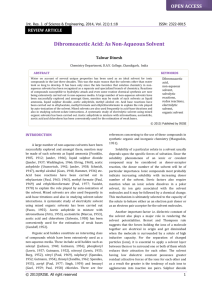 Dibromoacetic Acid: As Non-Aqueous Solvent