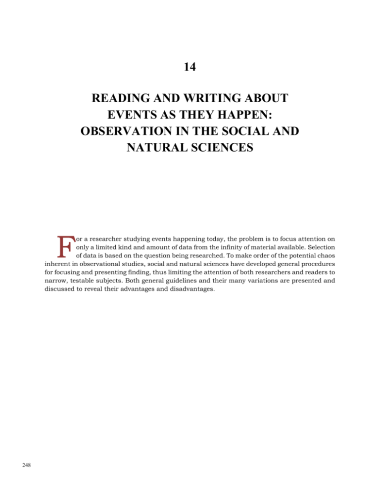 14 READING AND WRITING ABOUT EVENTS AS THEY HAPPEN