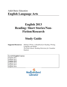English 2013 Study Guide
