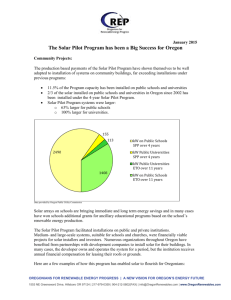 The Solar Pilot Program has been a Big Success for Oregon