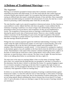 A Defense of Traditional Marriage